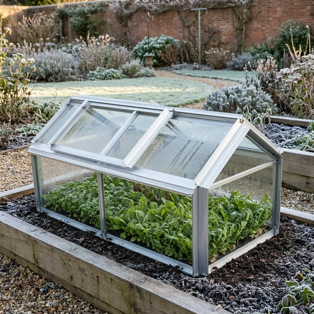 Elite Min E Lite cold frame with winter salads