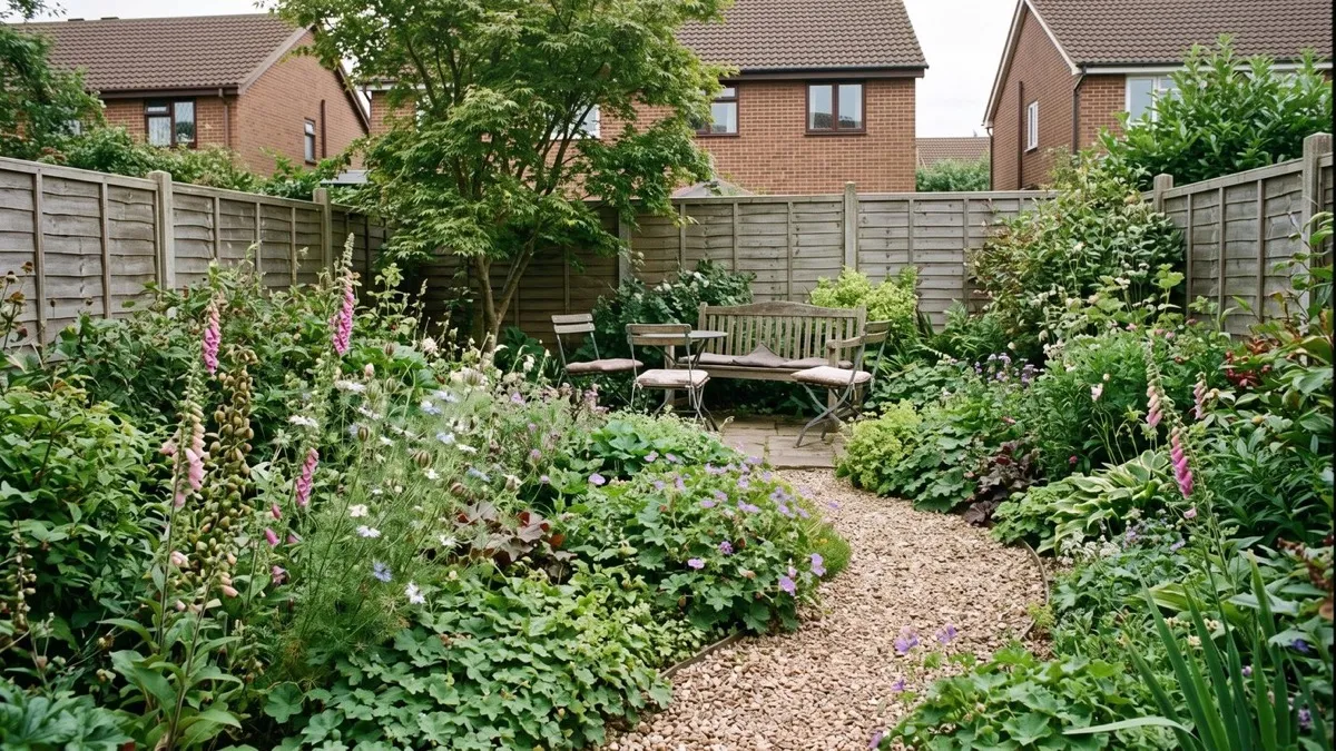 Modern small UK garden illustrating Margery Fish's cottage-garden principles