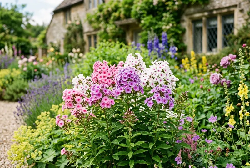 Phlox (Phlox paniculata) growing in a UK garden