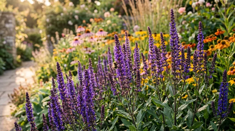 Salvia (Salvia nemorosa) growing in a UK garden