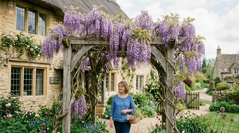 Wisteria (Wisteria sinensis) growing in a UK garden